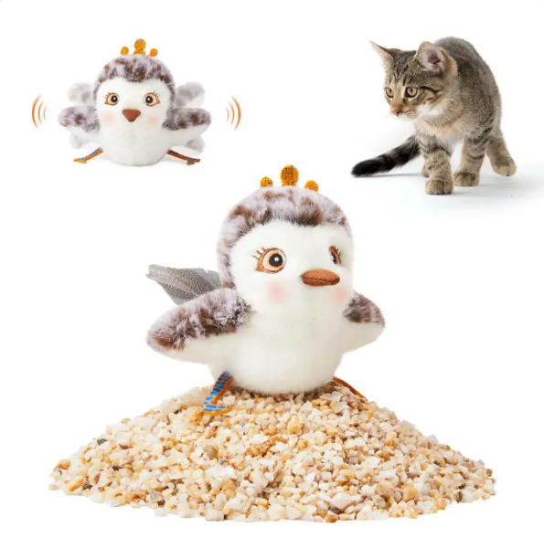 USB Rechargeable Interactive Flapping Bird Cat Toy