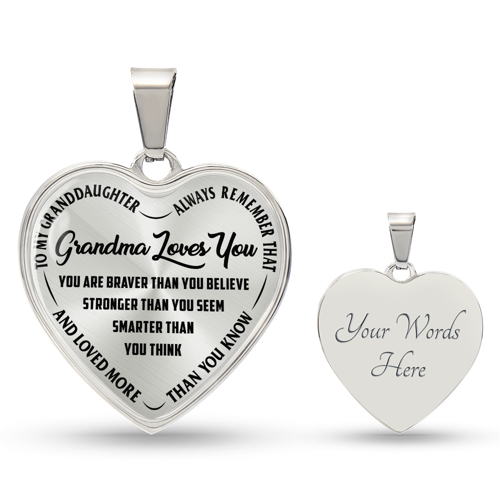 Grandma Loves You - Heart Necklace