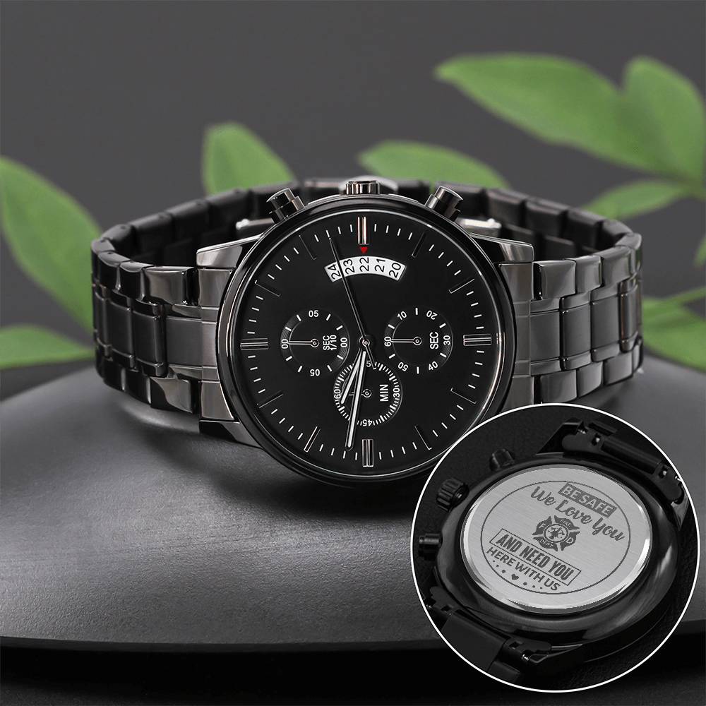 To My Firefighter Husband Need You Here With Us (Charcoal Black) – Men&