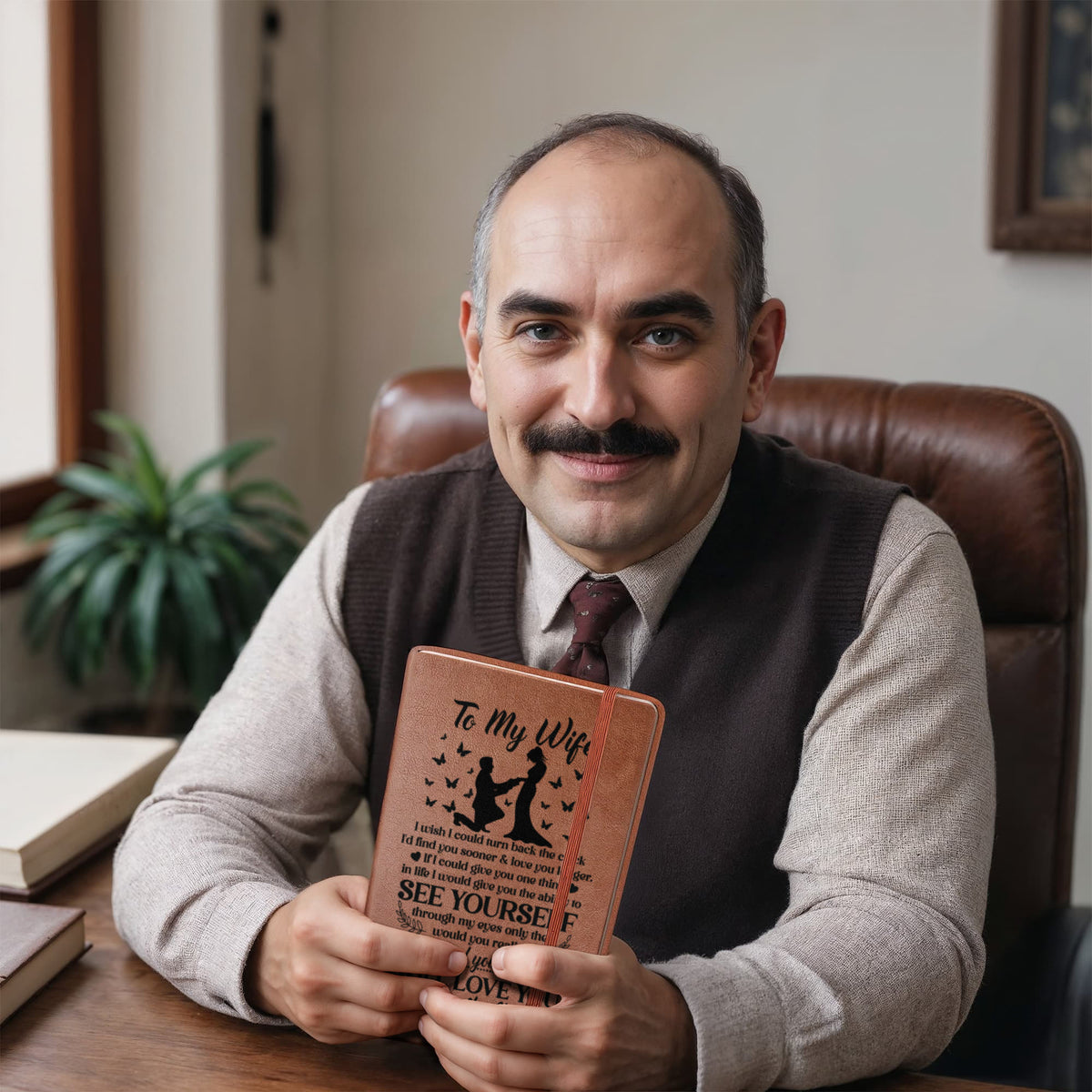To My Wife Sooner – Leather Journal