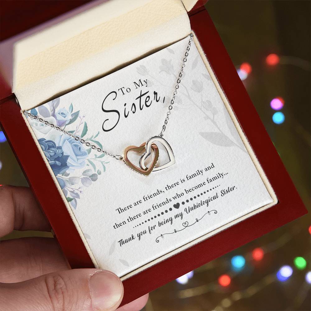 To My Sister - Interlocking Hearts Necklace