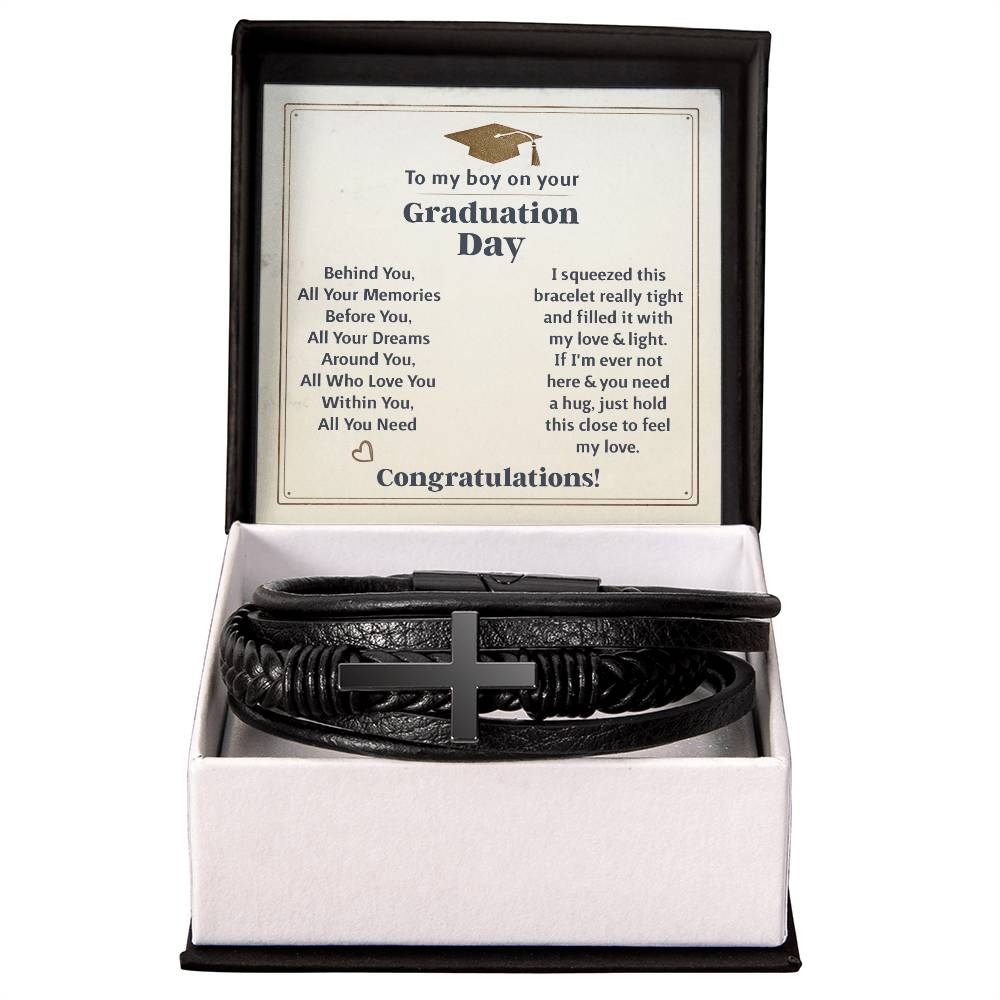 To My Boy Graduation Memories (Love You Forever) – Cross Bracelet