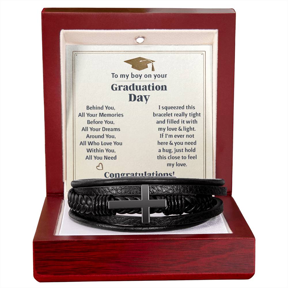 To My Boy Graduation Memories (Love You Forever) – Cross Bracelet