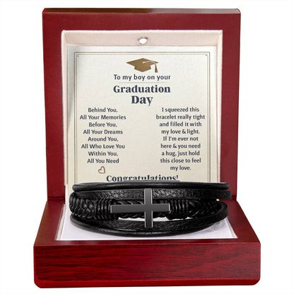 To My Boy Graduation Memories (Love You Forever) – Cross Bracelet