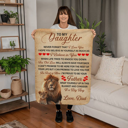 To My Daughter This Old Lion – Sherpa Fleece Blanket