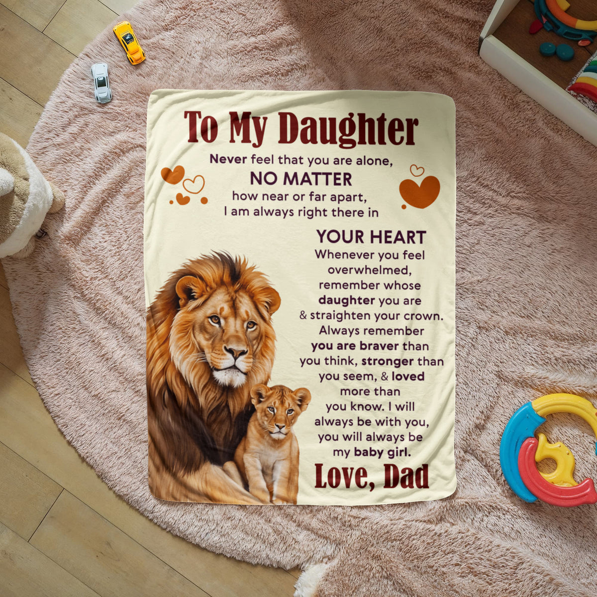 To My Daughter Never Feel Alone – Sherpa Fleece Blanket