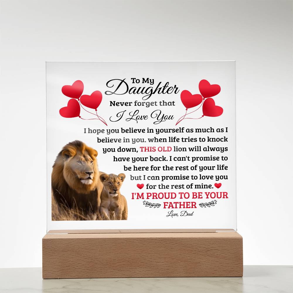 To My Daughter Old Lion – Acrylic Square