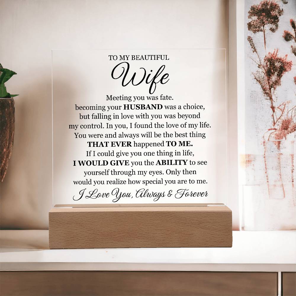 To My Beautiful Wife (Printed) – Acrylic Square