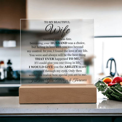 To My Beautiful Wife (Printed) – Acrylic Square