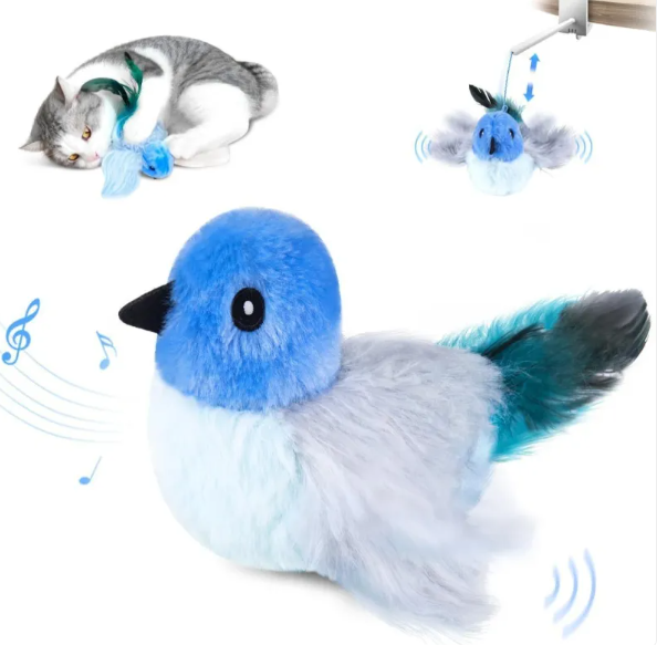 USB Rechargeable Interactive Flapping Bird Cat Toy